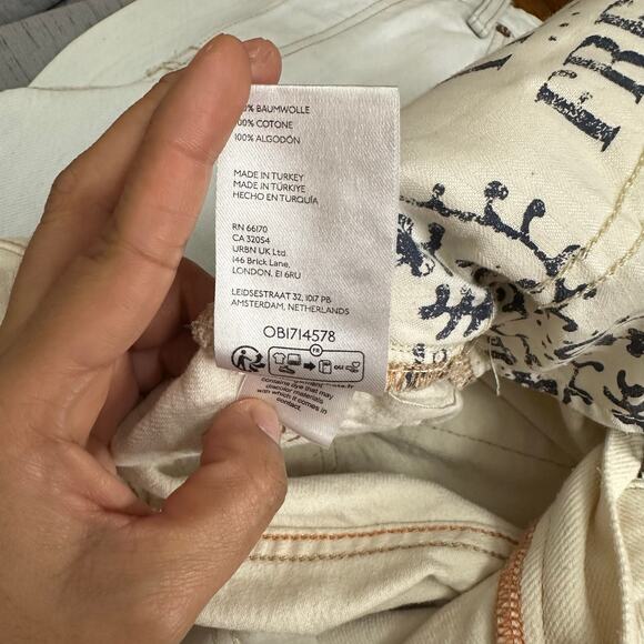 We the free Tinsley Baggy High Rise Straight Leg Jeans Size 28 Free People Cream - Picture 12 of 13